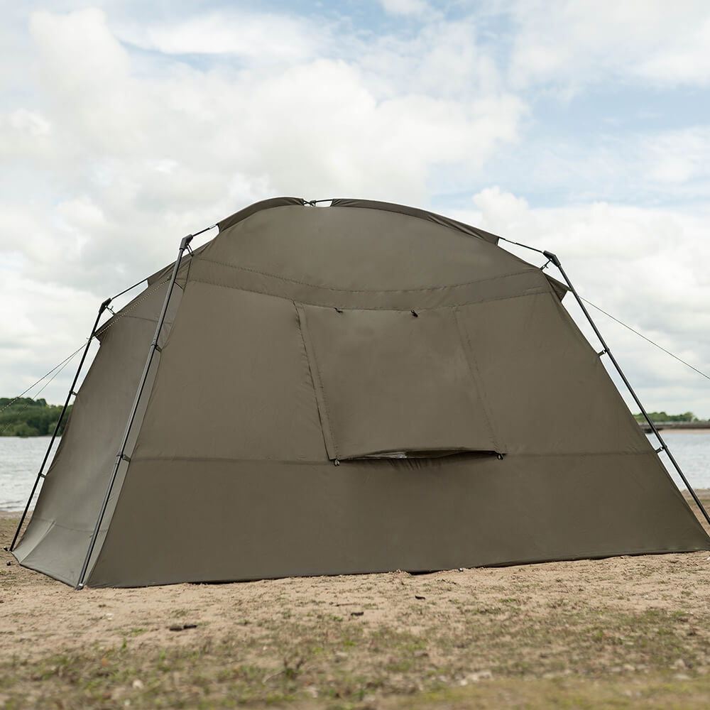 02-A0530015-screenhouse-3d-ls Robustes Angelzelt, das Anglern beim Karpfenangeln Schutz bietet.