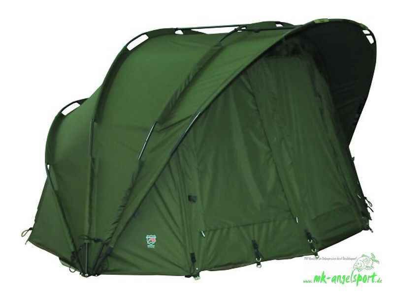 PRO-ZONE-SX-1-Man-Bivvy-_b4-png Robustes grünes Angelzelt, das Karpfenanglern bei Ausflügen im Freien Schutz bietet.