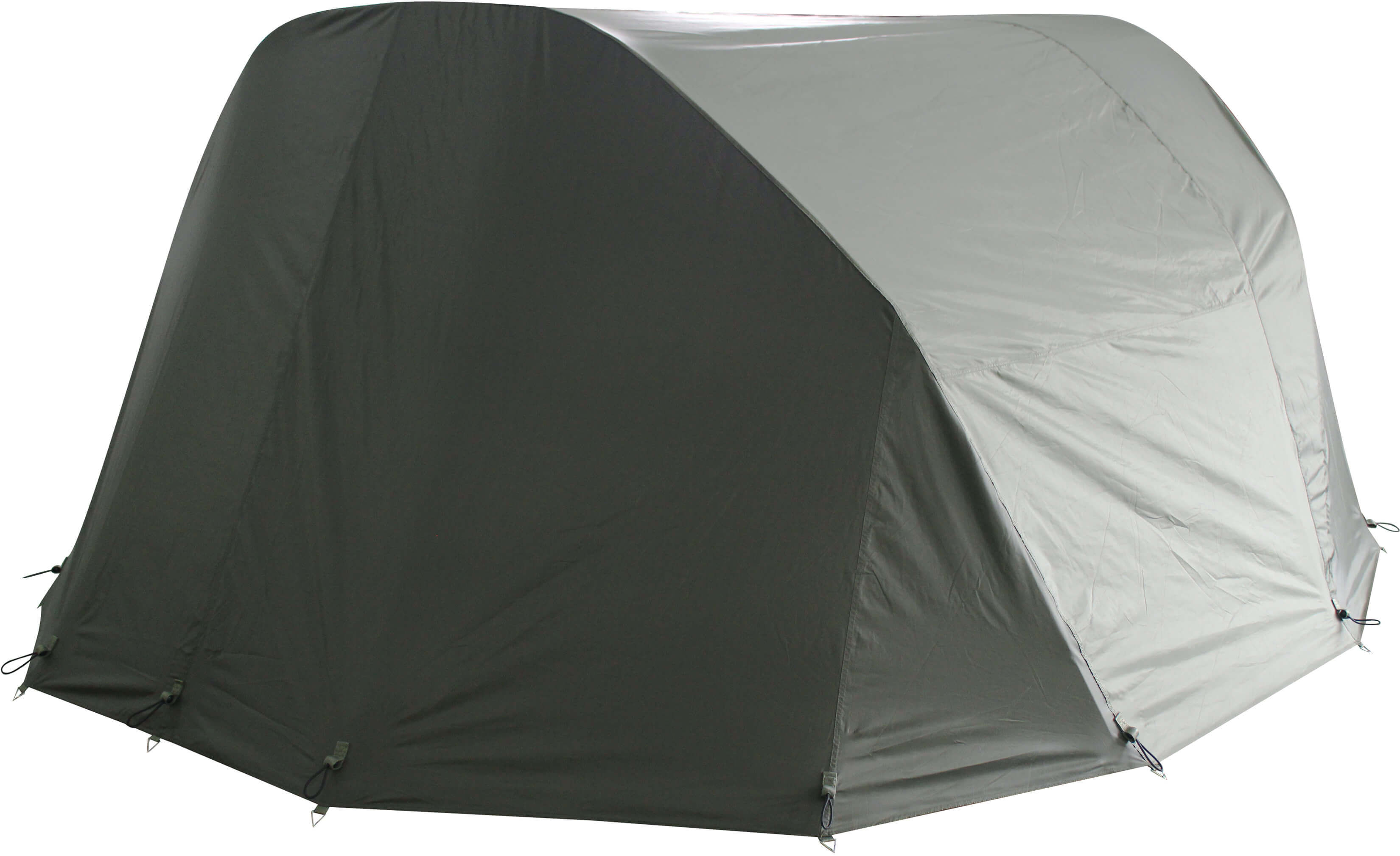 overwrap-2mann-angelzelt-solid Das Winterskin hält im Winter deutlich mehr Wärme im Angelzelt.