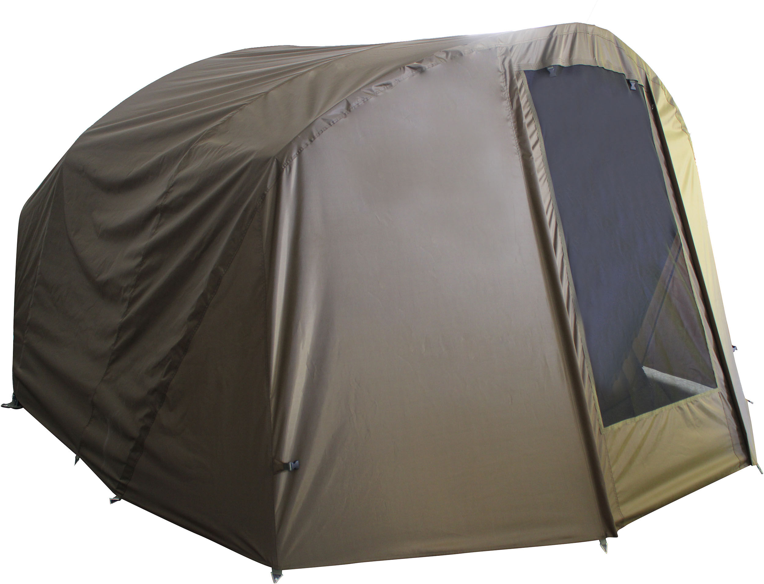 07 Der Überwurf in grün ist passend für das Fort Knox 2 Mann Angelzelt geschnitten.