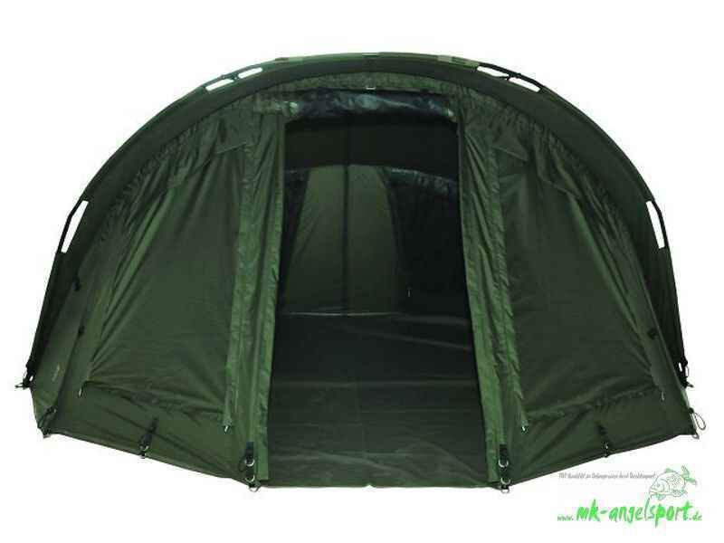 PRO-ZONE-SX-2-Man-XLarge-Bivvy_b6-png Spaziosa tenda da pesca verde per carpisti, perfetta per le battute di pesca notturne.