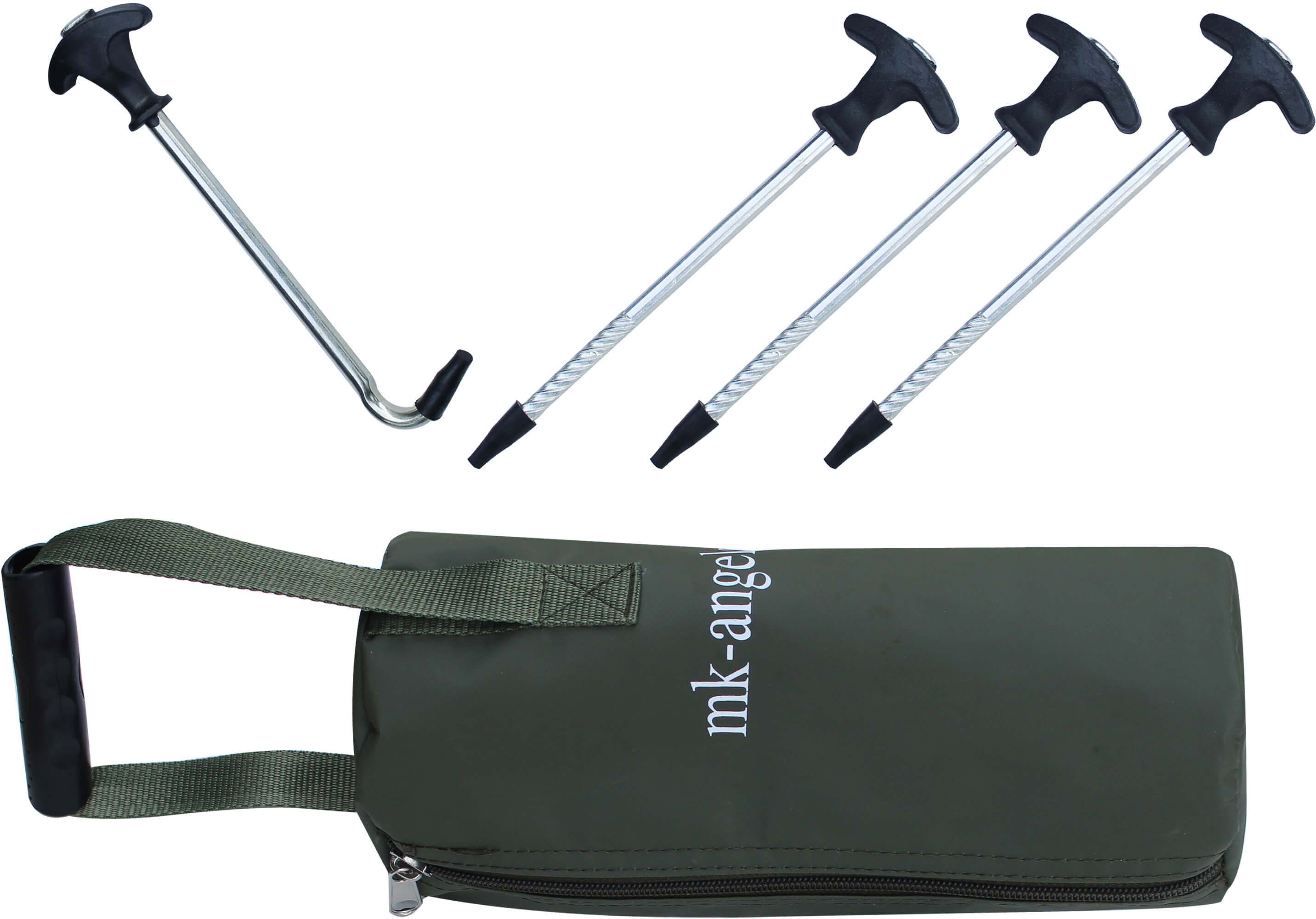 campingezlt-haeringe Mit dem T-Peg Set besitzen Sie genügend Angelzelt Häringe für ein Angelzelt und das dazugehörige Winterskin.