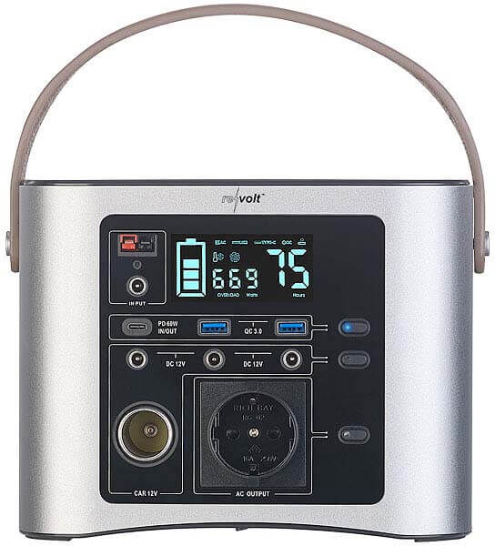 powerbank-90ah-1 Solide Powerbank mit bequemen und Tragegriff.