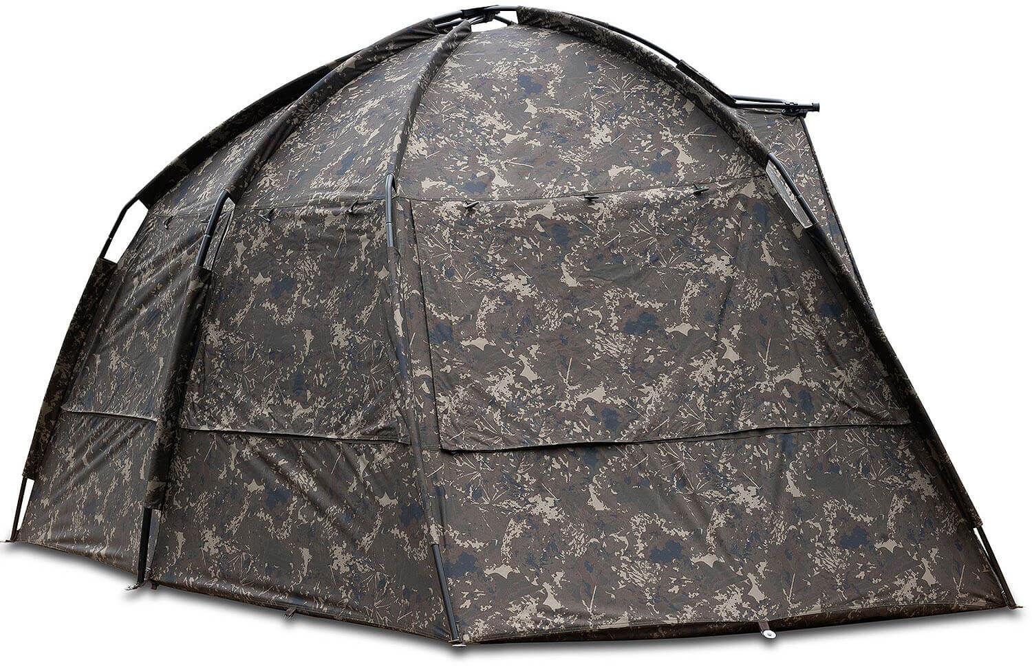 T4215-nash_titan_hide_xl_camo_pro_2 Carpa de pesca duradera diseñada para pescadores de carpas, que brinda refugio y comodidad durante los viajes.