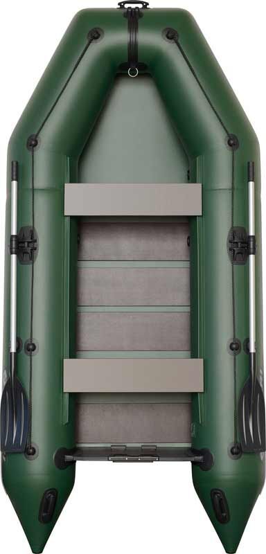 kolibri-schlaucboot-km330 Duurzame opblaasbare vissersboot met stevige zitting voor comfortabele karpervistochten.
