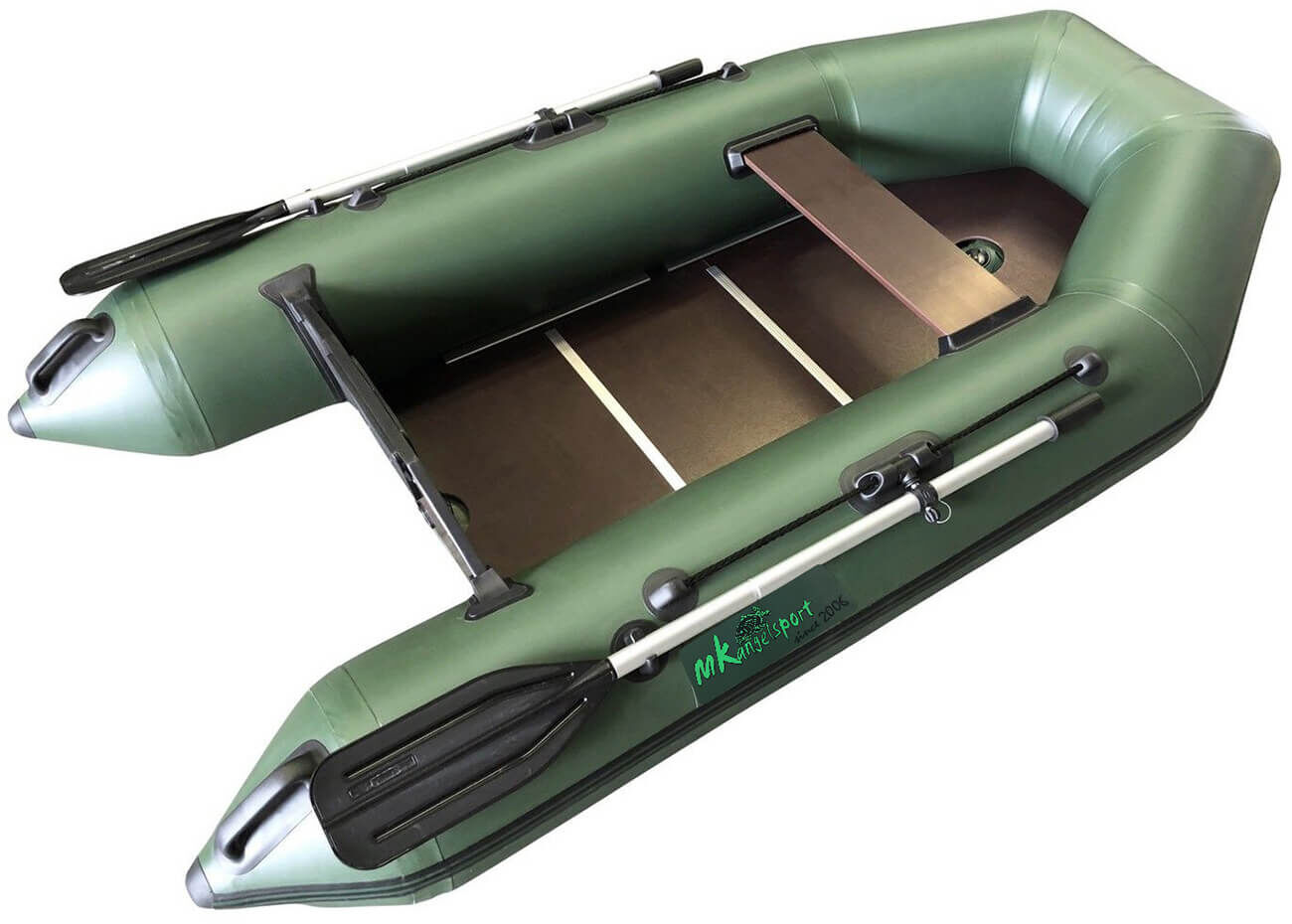 Schlauchboot MK Wavemaster 240 cm mit Luftkiel und Holzboden Aufblasbares Fischerboot mit Rudern, perfekt für Karpfenangler auf der Suche nach Abenteuern.
