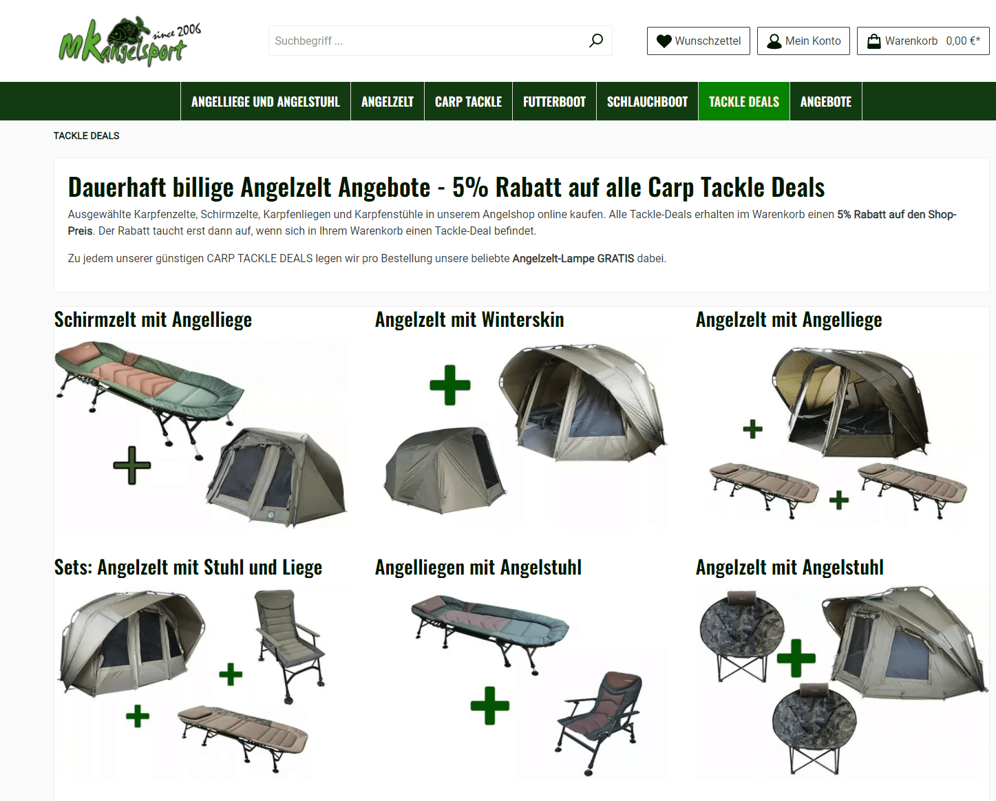 Campinglampe gratis zu jedem Tackle Deal von MK Angelsport Unverzichtbare Ausrüstung zum Karpfenangeln, einschließlich Zelten, Betten, Stühlen und Bissanzeigern für Angler.