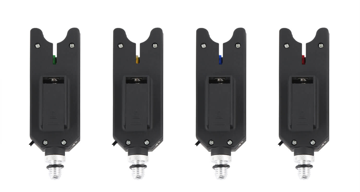 bite-indicator-red-blue-yellow-green Cuatro detectores de picadura electrónicos para la pesca de carpas, imprescindibles para detectar las picaduras de forma eficaz.