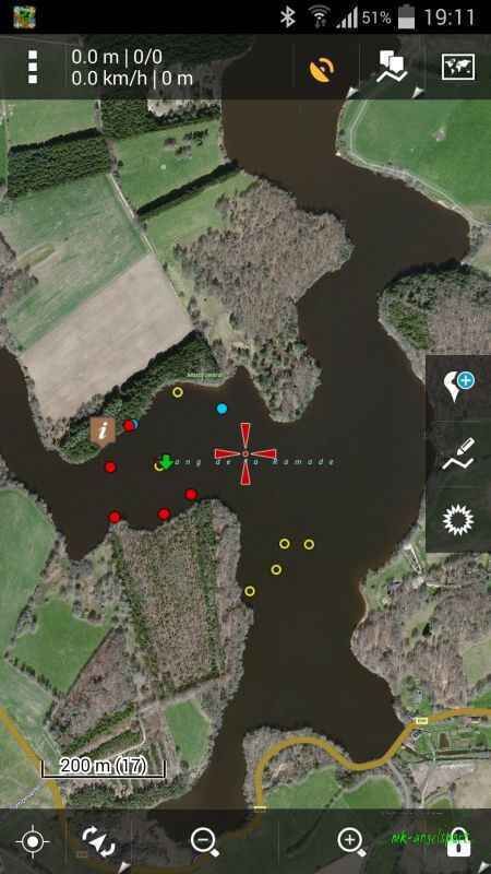 gpsfutterboot_b2-png Eine detaillierte Angelkarte mit Hotspots und Tiefen für erfolgreiches Karpfenangeln.