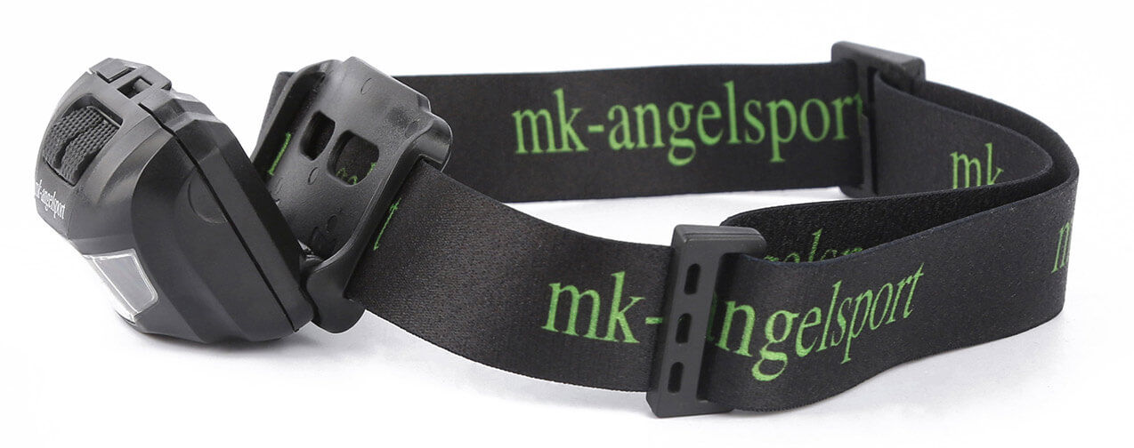 headlight-led-lenser Das LED Headlight kann wahlweise in verschiedenen Winkeln ein und umgeklappt werden.