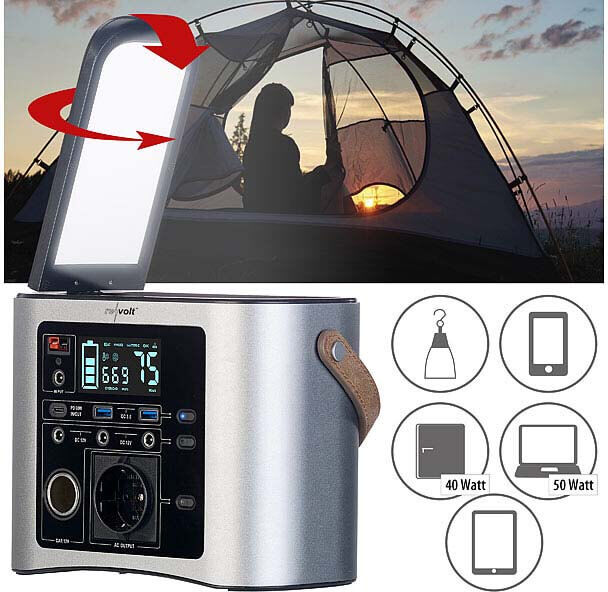 powerbank-90ah-5 Draagbare krachtcentrale en lantaarn voor nachtvissen en kampeeravonturen.