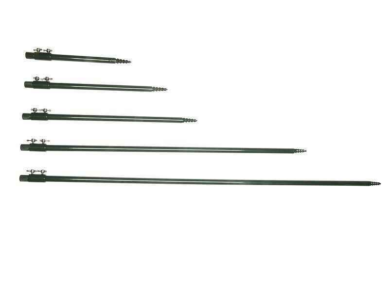B.Richi Heavy Stormstick Deluxe mit Erd-Bohrer - verschiedene Längen Set aus fünf verstellbaren Banksticks zum Karpfenangeln, ideal für Stabilität und Positionierung der Rute.