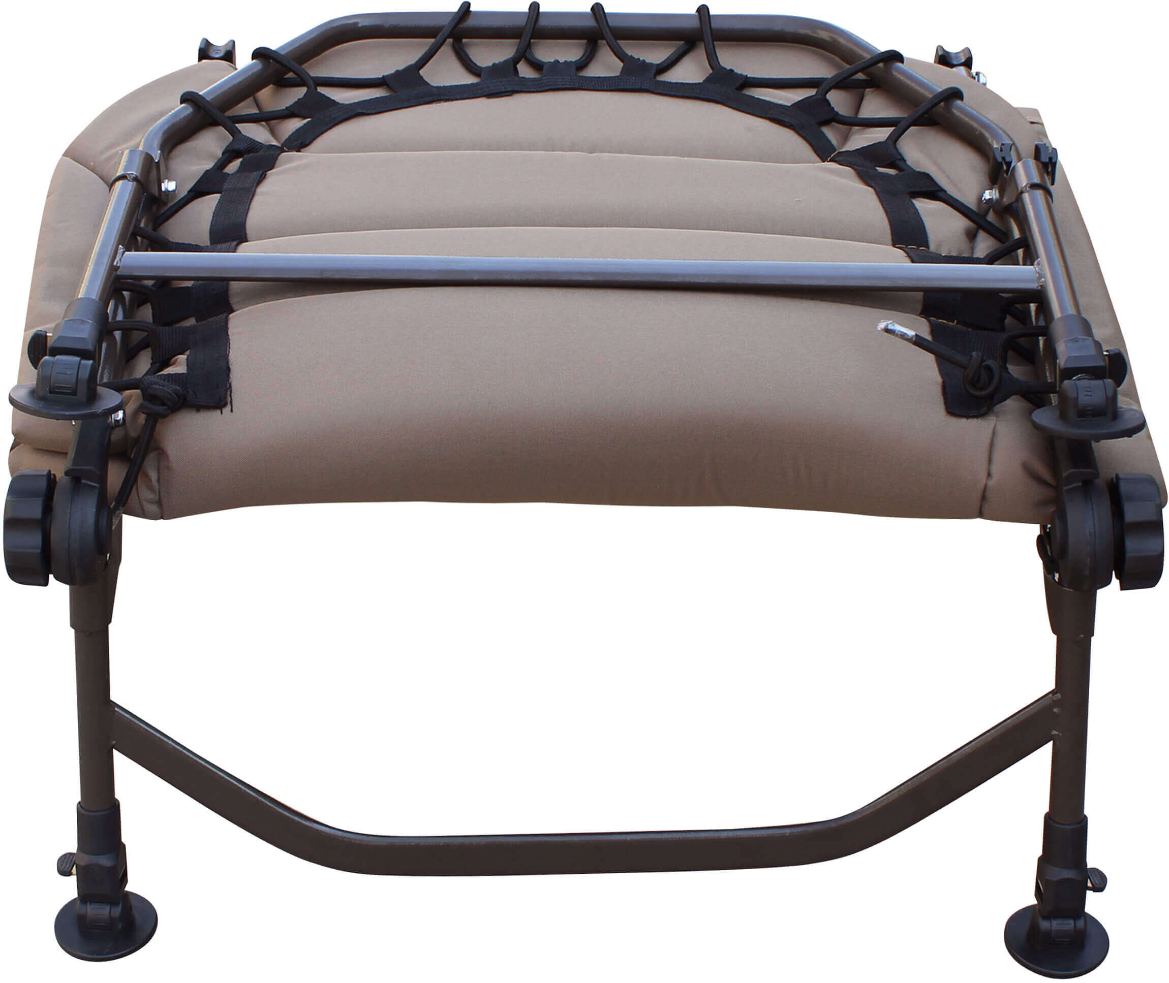 Cómoda silla cama de pesca para pescadores de carpas, perfecta para largas sesiones junto al agua.