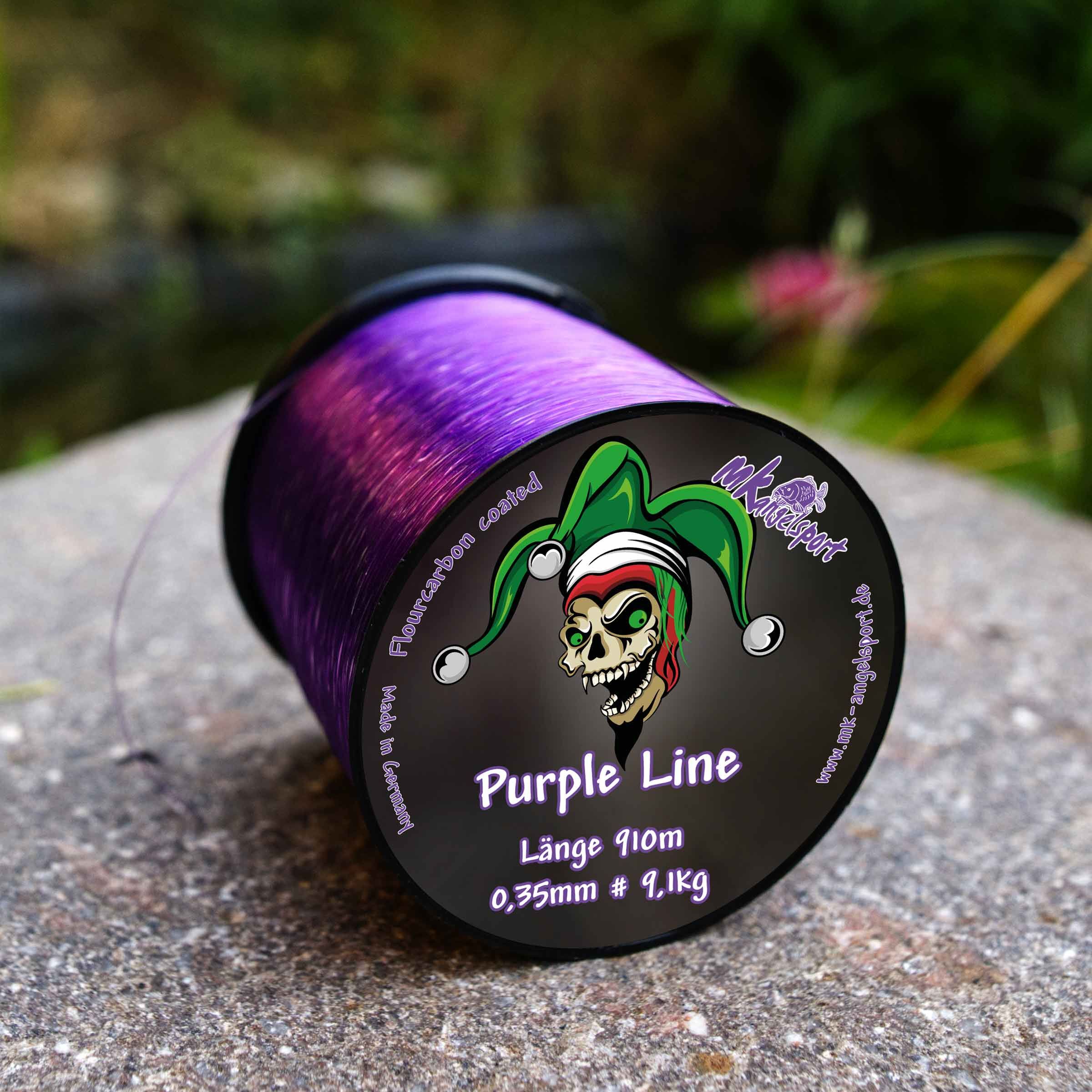 Purple_Line_910m_b Die Angelschnur wird auf einer Industrie-Rolle geliefert und kann somit somit bequem auf die Angelrollen aufgespult werden.