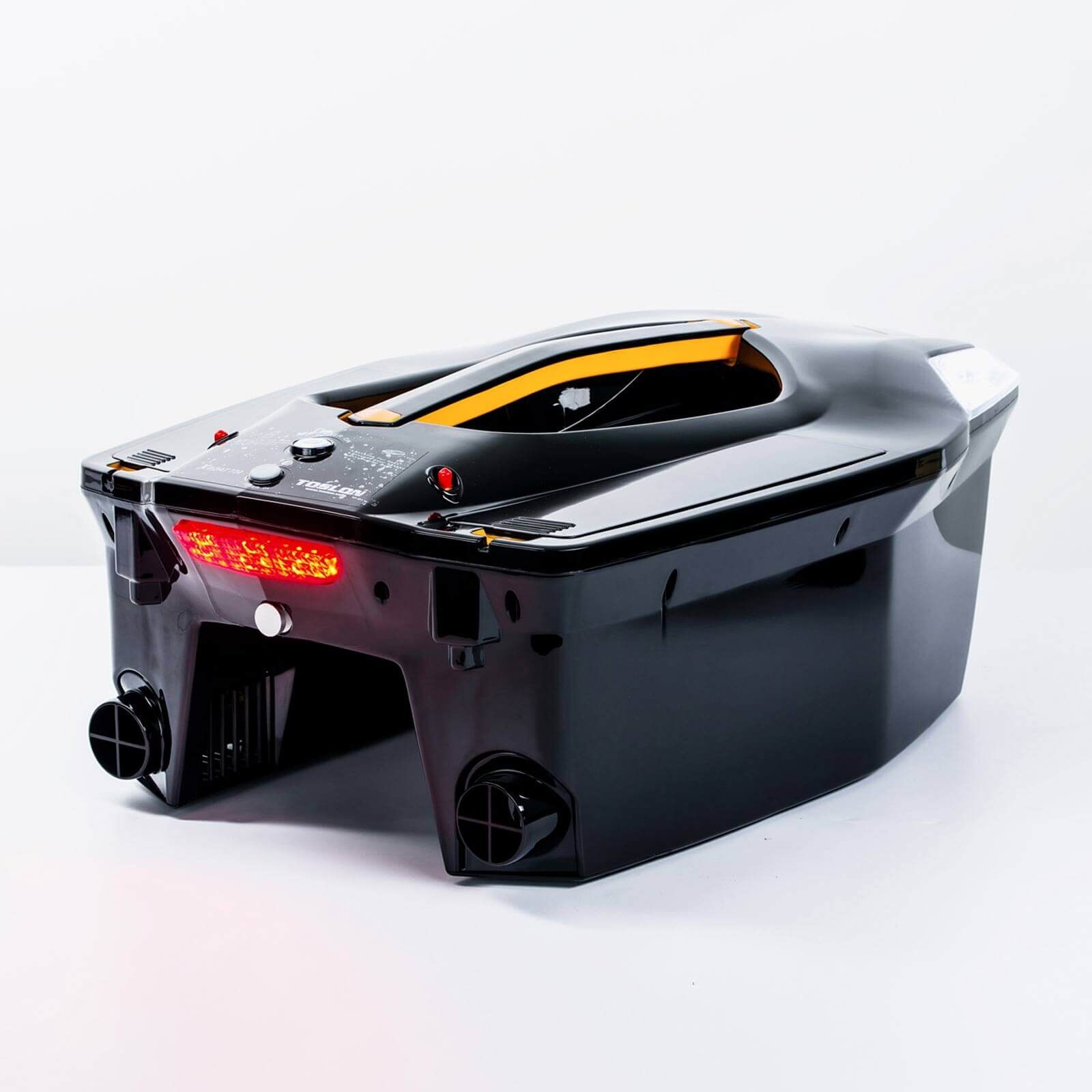 toslon-futterboote High-tech bait boat for carp fishing, featuring advanced controls and LED lights.
