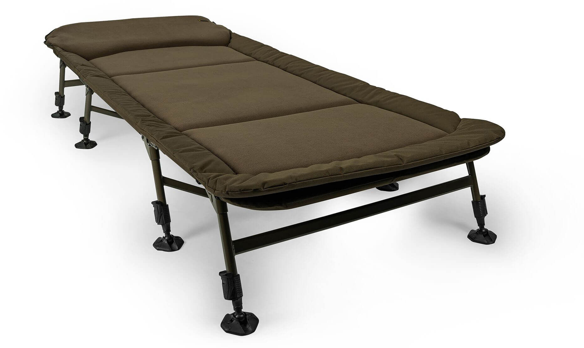 Letto Avid Carp Revolve X - Letto da pesca a 8 gambe Comodo lettino da pesca per carpisti, perfetto per lunghe notti in acqua.