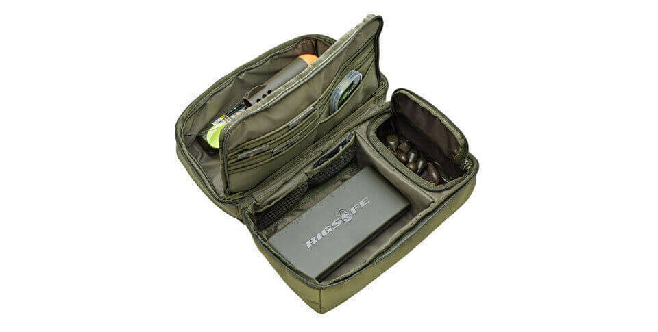 trakker-ngx-205945 Sac de pêche durable avec plusieurs compartiments pour le matériel de pêche à la carpe.