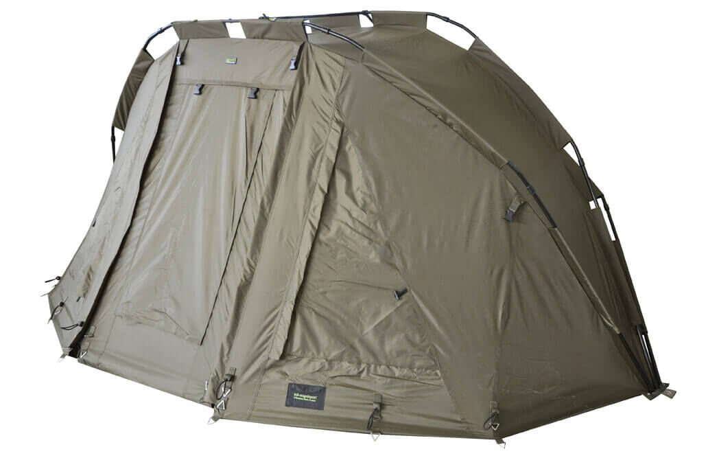 2man-bivvy Tenda da pesca resistente progettata per i carpisti, che offre riparo e comfort in acqua.