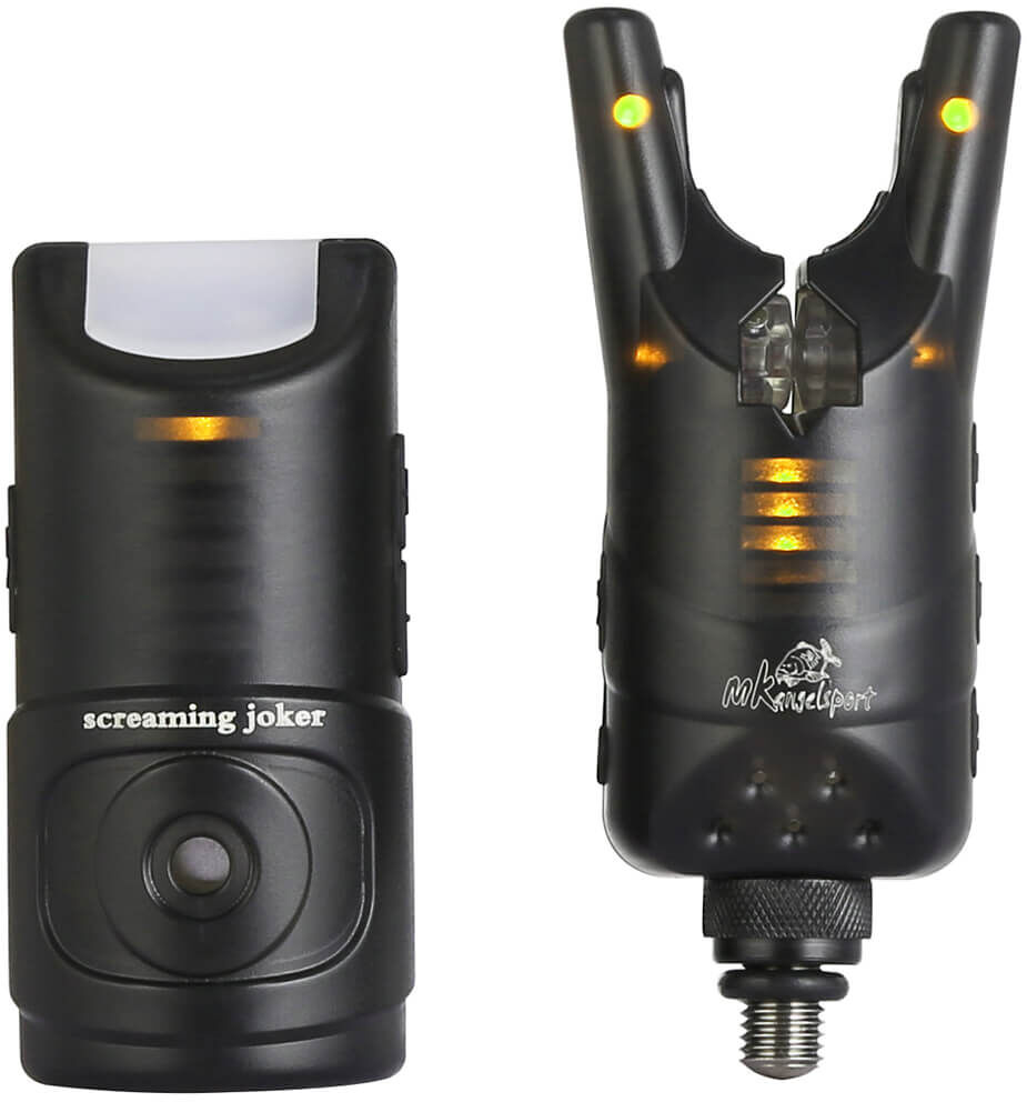 screaming-joker-funkbissanzeiger-4 Funkbissanzeiger und Receiver sind miteinander verheiratet und senden auf der gleichen Frequenz.