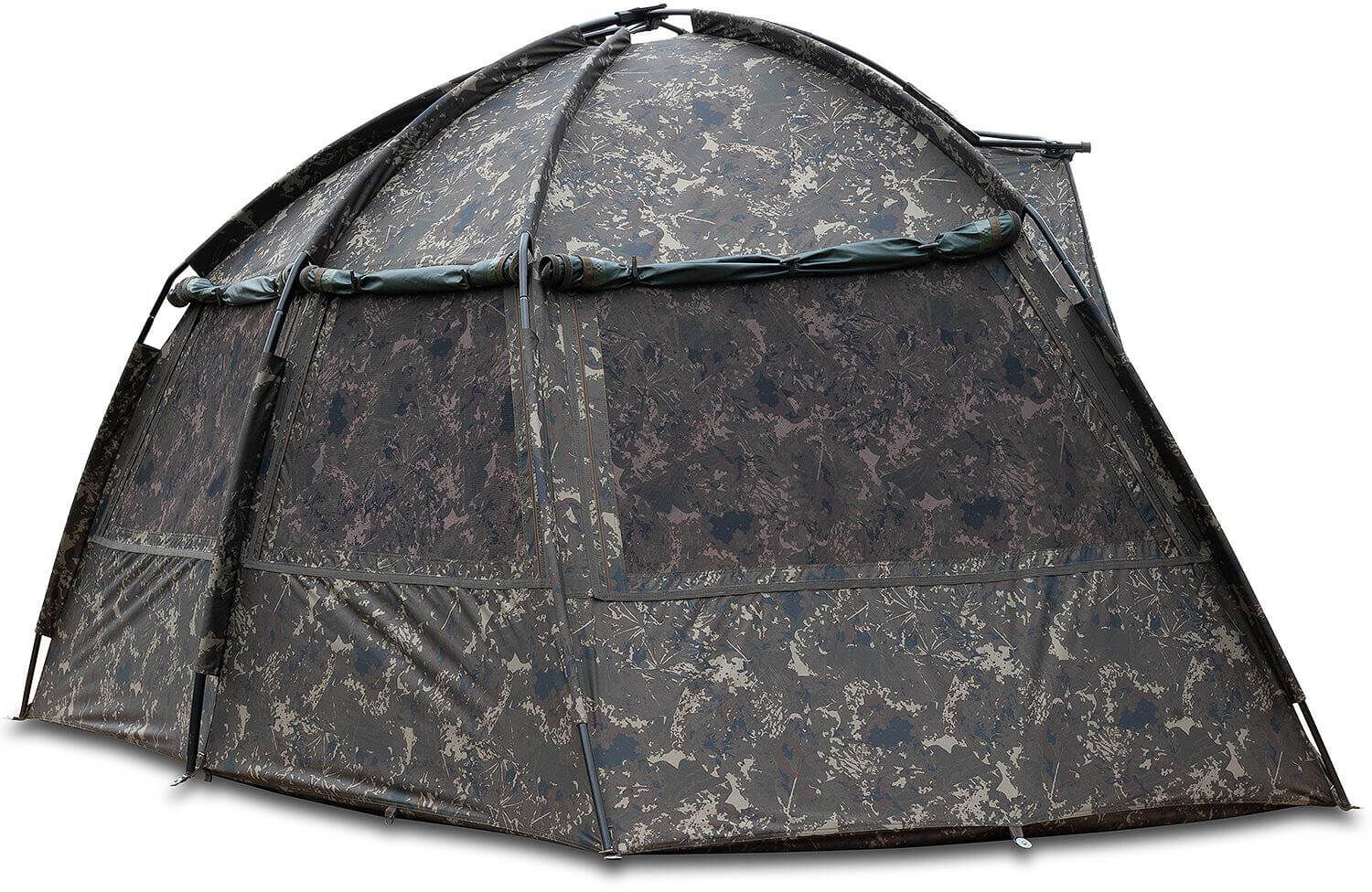 T4215-nash_titan_hide_xl_camo_pro_3 Tienda de pesca duradera que proporciona refugio a los pescadores de carpas durante largos viajes de pesca.