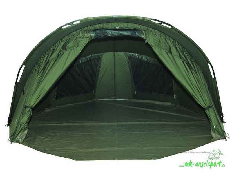 PRO-ZONE-SX-2-Man-XLarge-Bivvy_b7-png Spaziosa tenda da pesca verde perfetta per i carpisti, offre riparo e comfort.