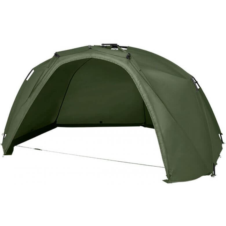trakker-tempest-brolly-202250 Robuster Angelschutz für Karpfenangler, der beim Angeln Schutz und Komfort bietet.