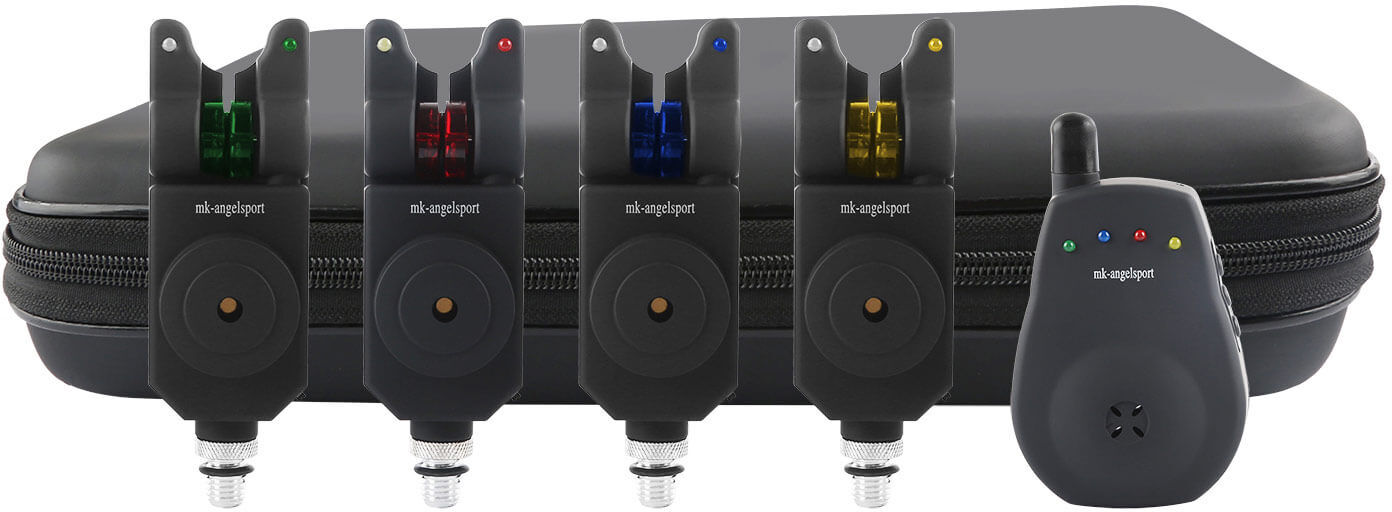 complete-bite-indiciator-set-4 Alarmas de picadura electrónicas para la pesca de carpas, imprescindibles para detectar las picaduras de forma eficaz.