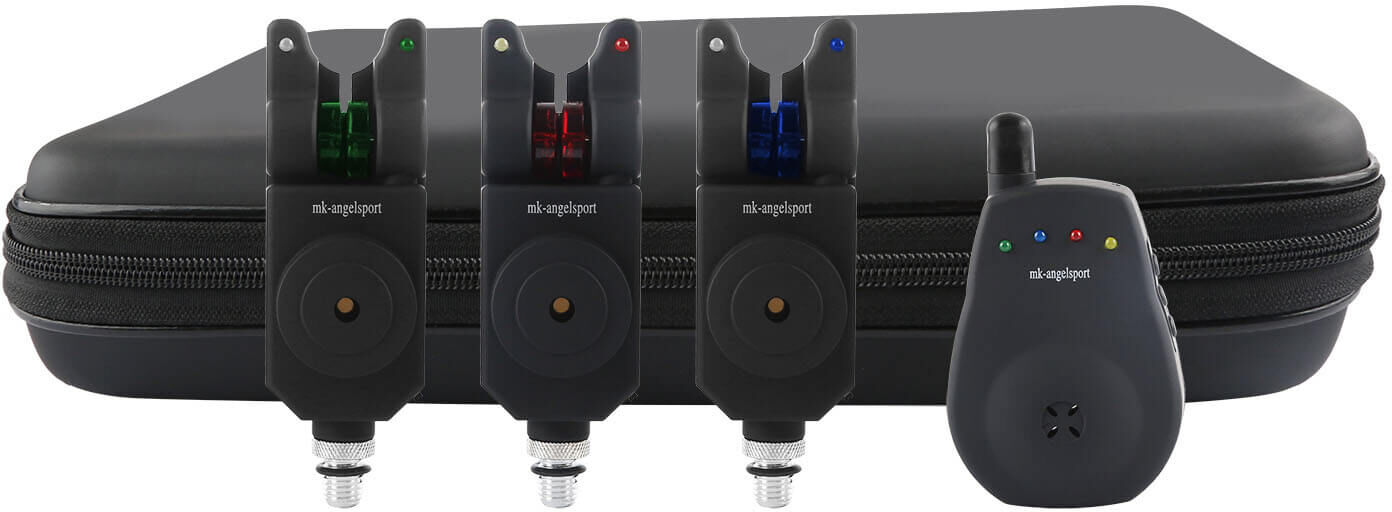 funkbissanzeiger-3-plus-1-set Elektronische Bissanzeiger zum Karpfenangeln, damit Ihnen kein Fang entgeht.