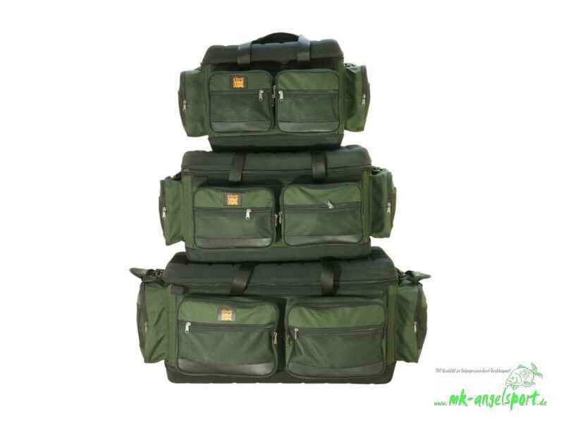 X-Case-Carryall-L_b2-png548f3256ccee9 Tři odolné tašky na rybářské náčiní v zelené barvě, ideální pro organizaci lovu kaprů.