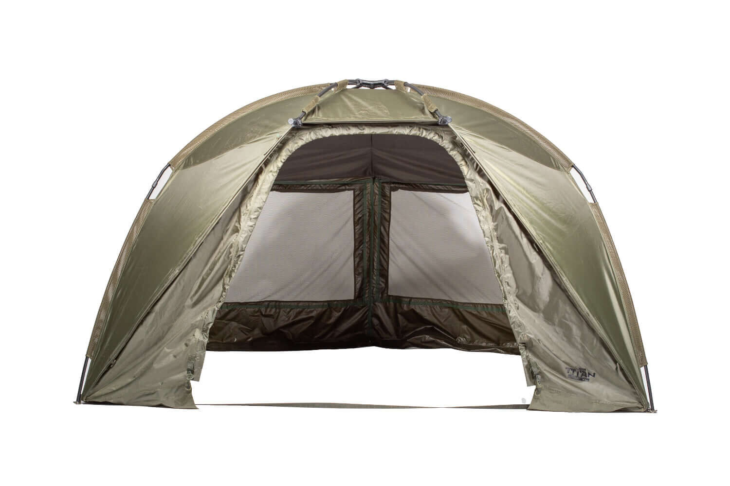 Bivouac Nash Titan Hide XL Abri de pêche spacieux parfait pour les pêcheurs de carpes, offrant confort et protection.