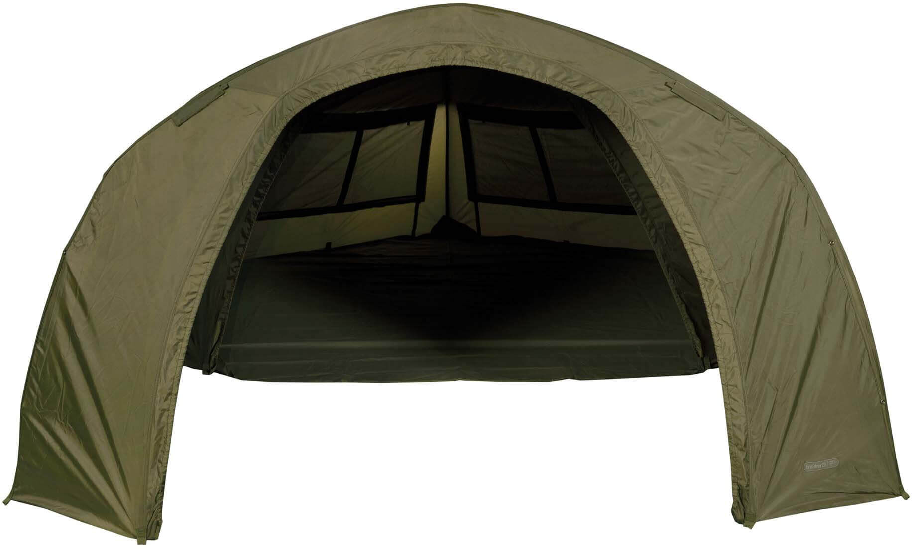 trakker-tempest-brolly-100t-social-cap-1 Geräumiges Angelzelt für Komfort und Schutz beim Karpfenangeln.