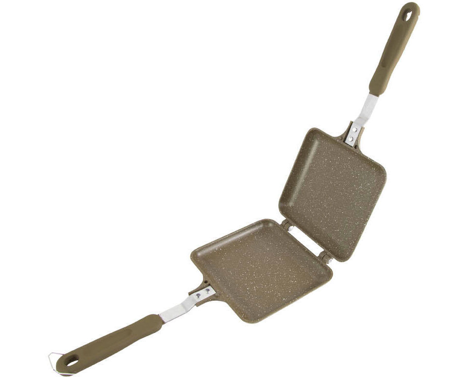 211908_Trakker-Marble-Toast-Maker Dubbelzijdige kookpan, perfect voor het bereiden van maaltijden tijdens het karpervissen buiten.
