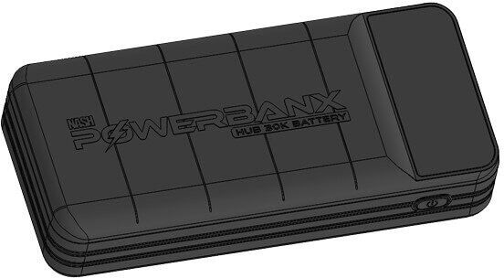 Tragbare Powerbank für Angler, ideal zum Aufladen von Geräten während Angelausflügen.
