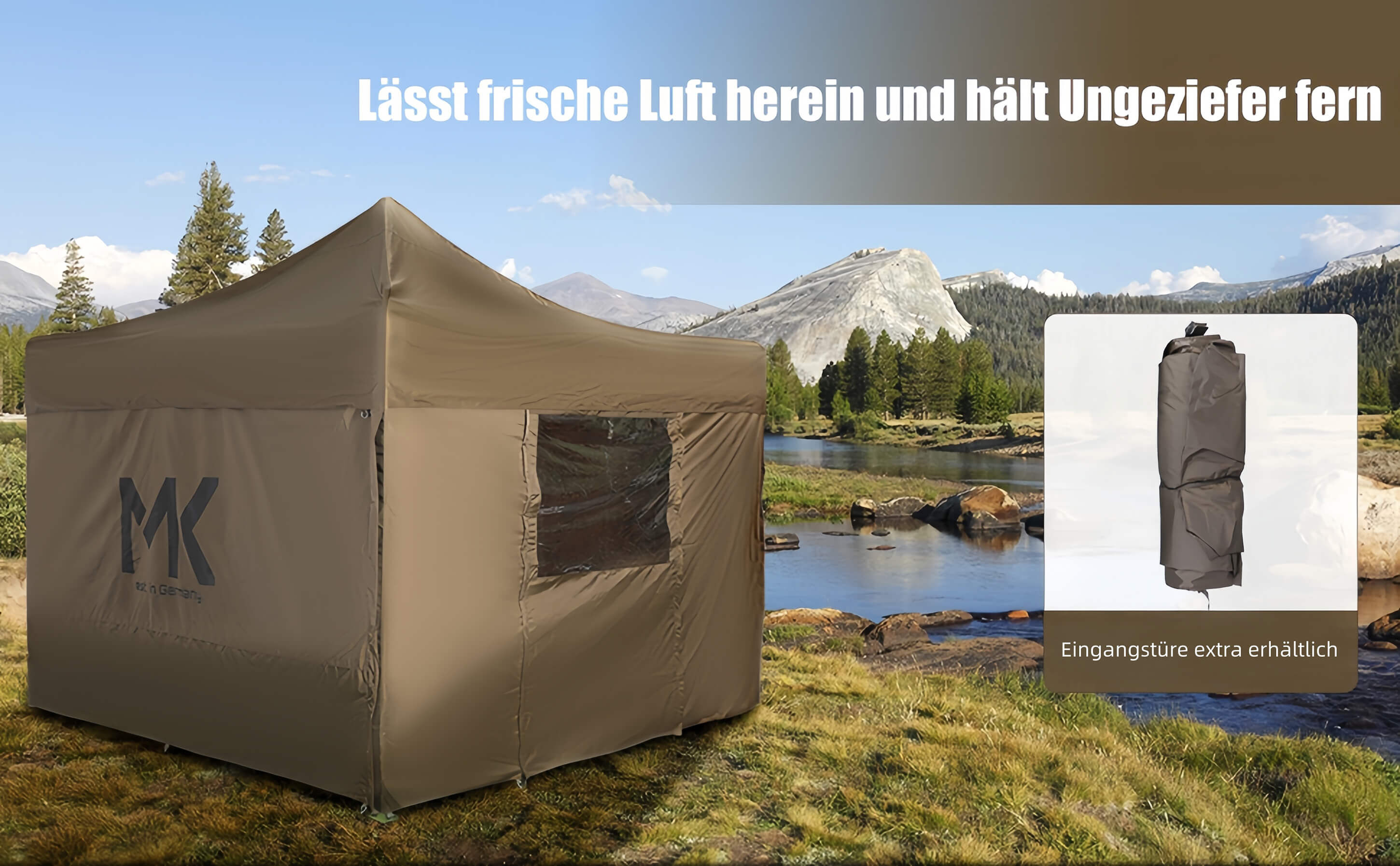 Duurzame visschuilplaats die vissers frisse lucht en bescherming tegen ongedierte biedt.