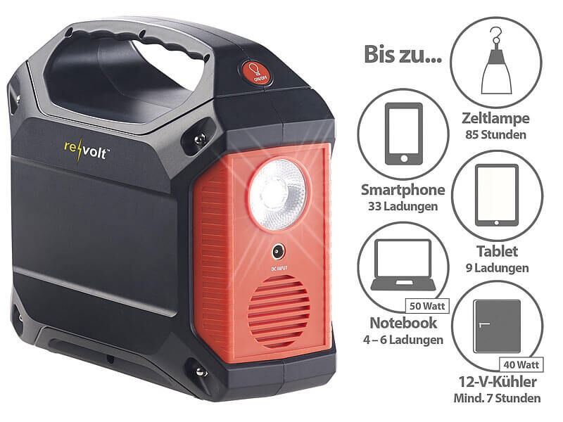 powerbank-solar Mit der Powerbank kann der Angler sein Handy oder Laptop aufladen.