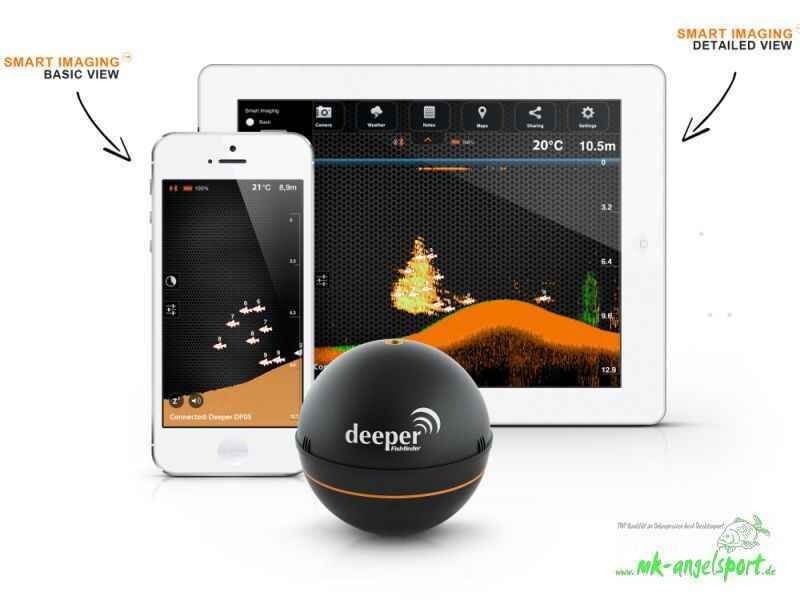 Deeper-Smart-Funkecholot-fuer-Smartphone-oder-Tablet-png Smart sonar device showing fish locations on mobile and tablet for carp fishing.