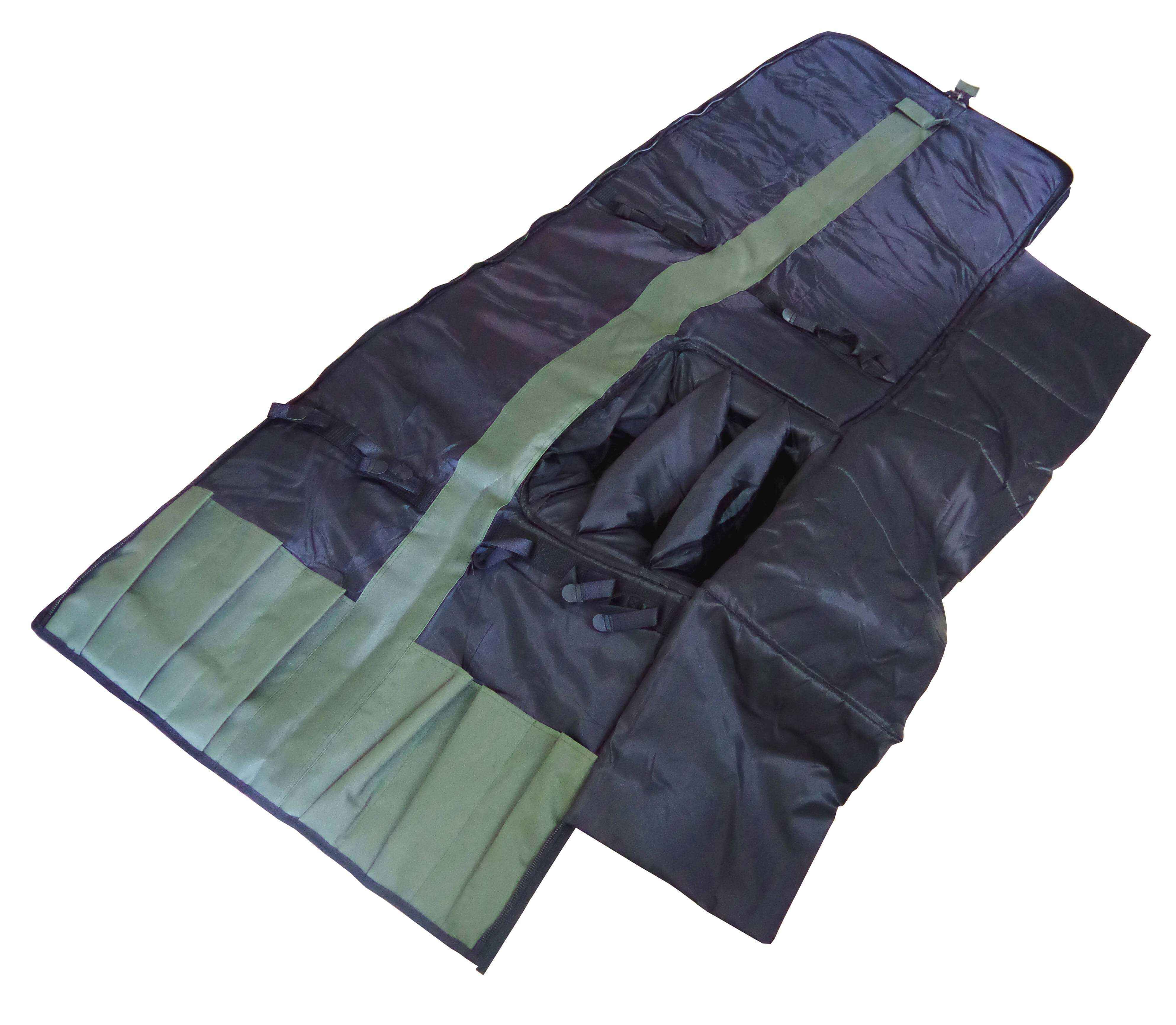 futterale_angelruten Bolsa duradera para aparejos de pesca con múltiples compartimentos para organizar los aparejos de pesca de carpas.