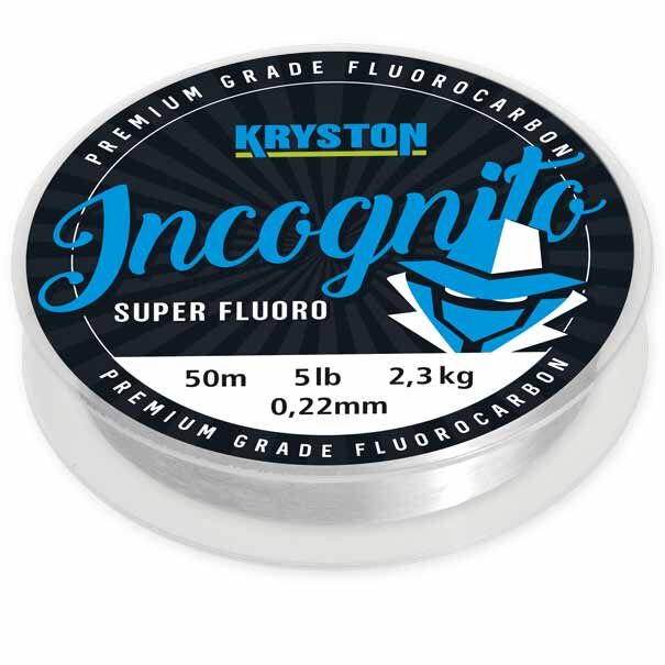 kryston-kr-inc6 Premium-Fluorcarbon-Schnur zum Karpfenangeln, 50 m, 5 Pfund stark, unter Wasser unsichtbar.