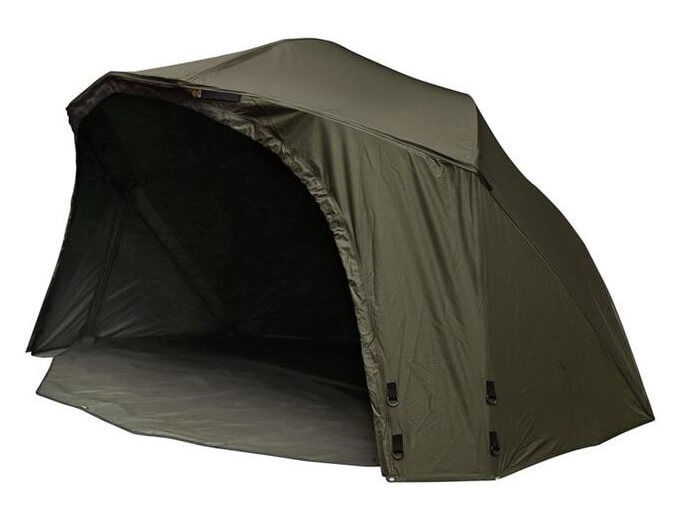 Angelschirmzelt Fox Supra Brolly MK2 60: praktische Features für Karpfenangler Robuster Angelschutz für Karpfenangler, der Schutz vor den Elementen bietet.