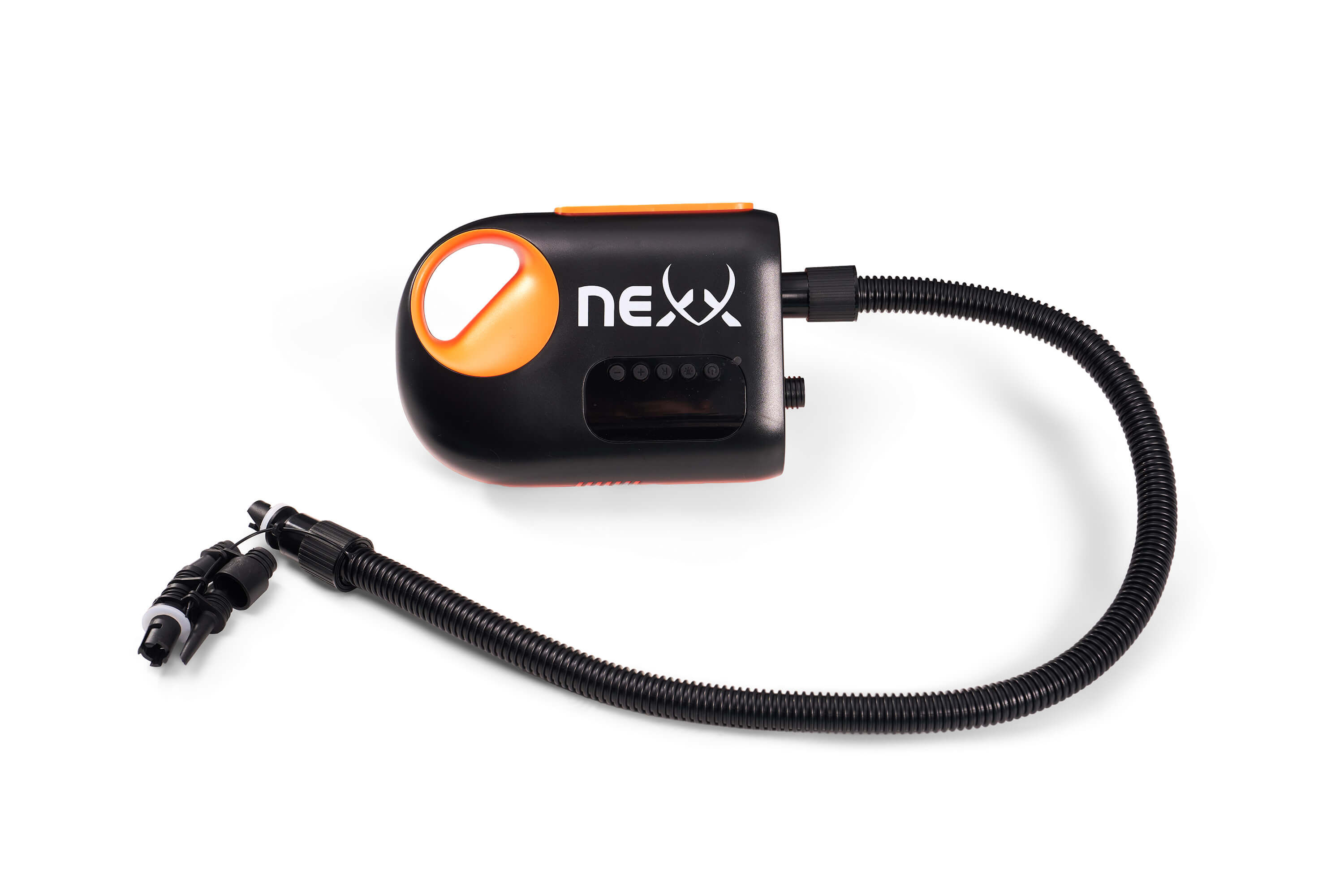 Pompa elettrica per barca con batteria - 5V - 120W - 18.000 mAh Litio Pompa elettrica compatta per gonfiare barche e attrezzature da pesca in modo rapido ed efficiente.