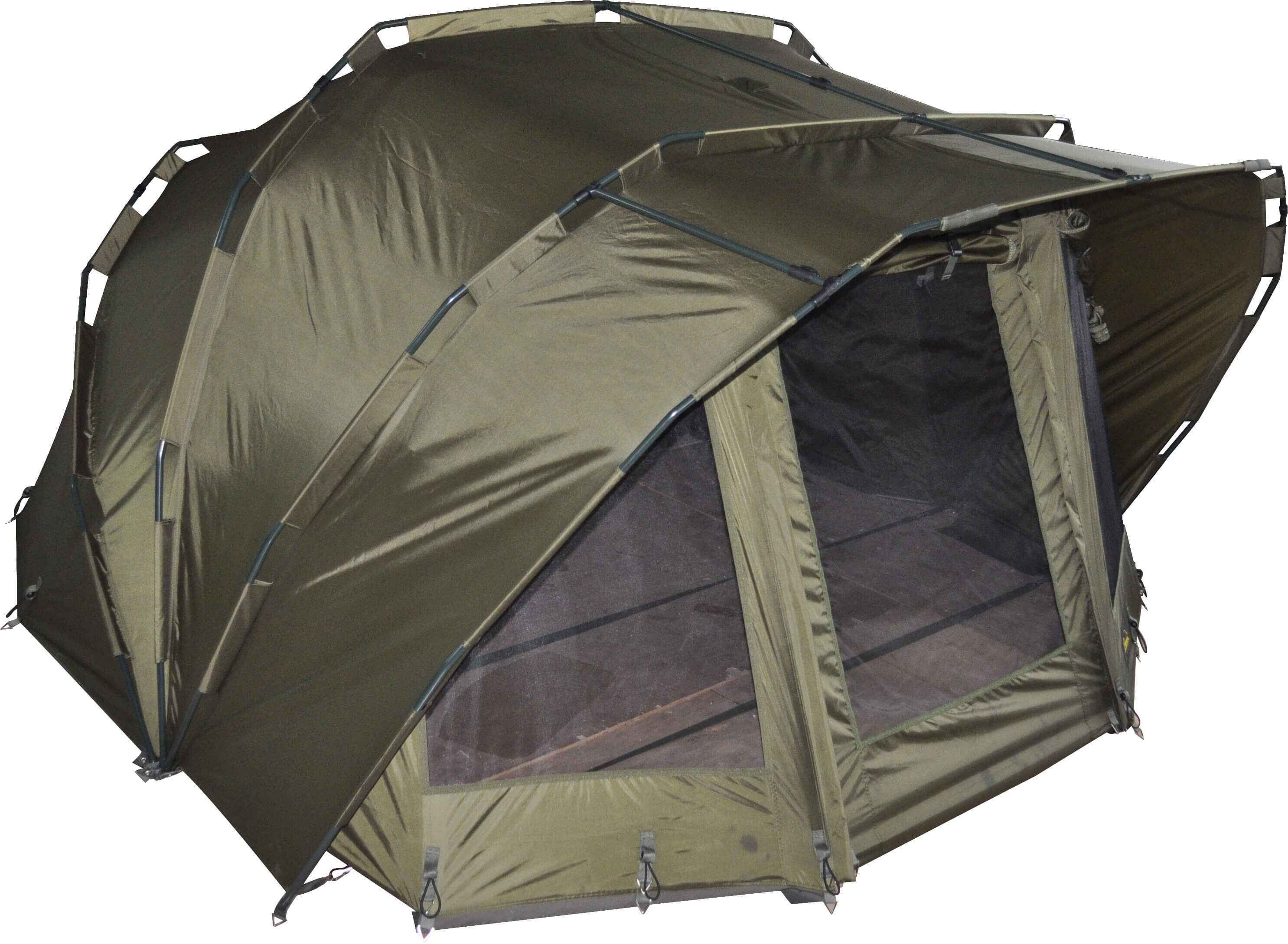 attila_bivvy Duurzame visschuilplaats voor karpervissers, die comfort en bescherming biedt tijdens vistochten.