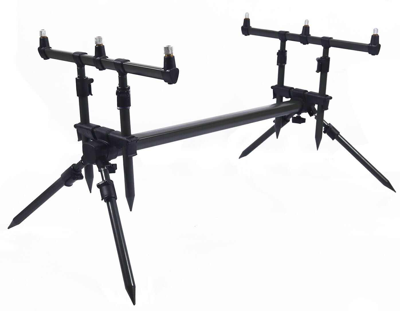 profi-rod-pod Duurzame karperhengelhouder met verstelbare armen voor een optimale positionering van de hengel.