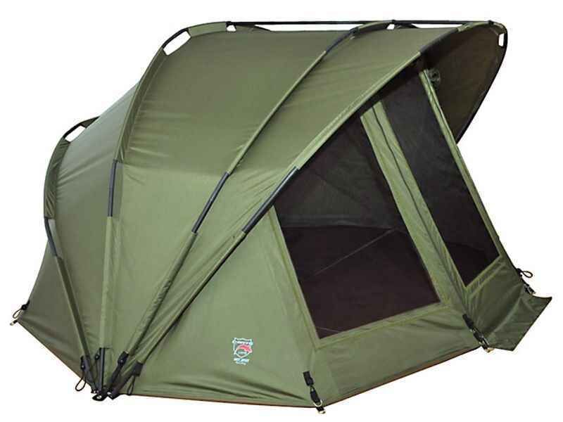HOT-SPOT-Rock-2-Man-Bivvy-png Odolný rybářský stan pro kapraře, poskytující úkryt a pohodlí při dlouhých sezeních.