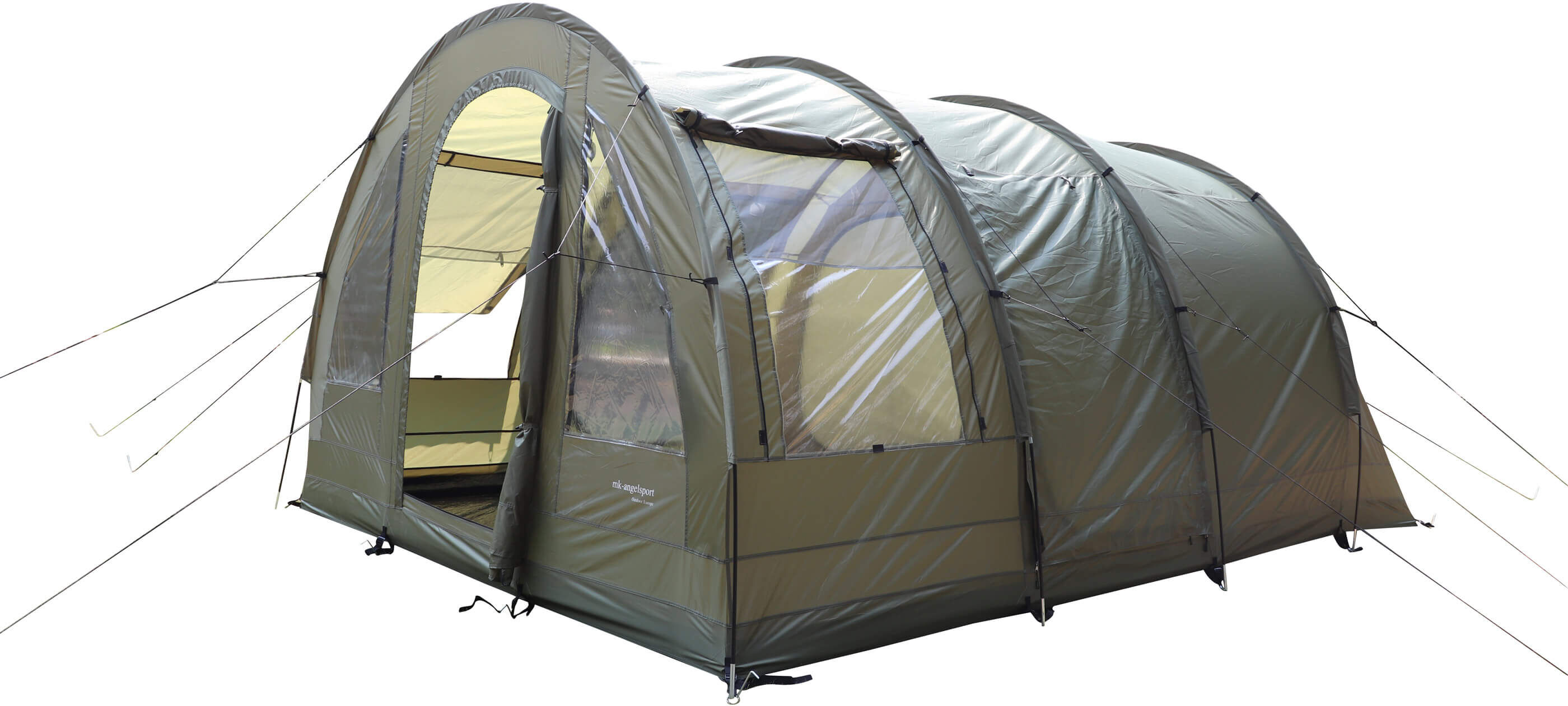 tunnelzelt-4-personen-7 Die vormontierte Abspannleinen sorgen für mehr Komfort und einen schnellen Aufbau.