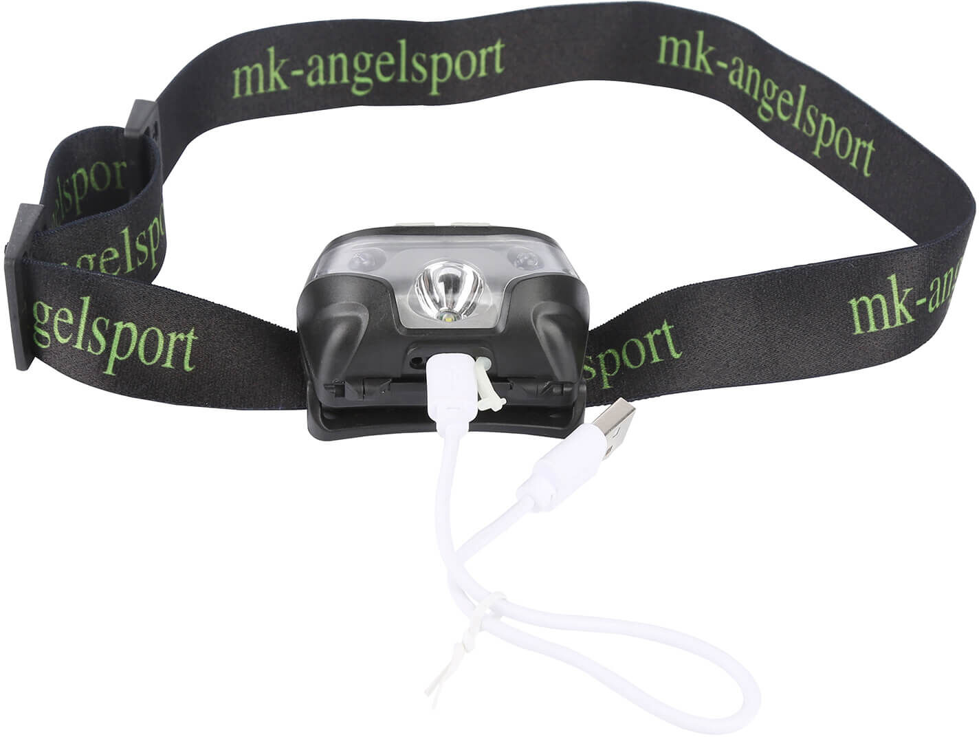 akku-led-lenser-kopflampe Linterna frontal LED para pesca nocturna, que proporciona iluminación manos libres a los pescadores.