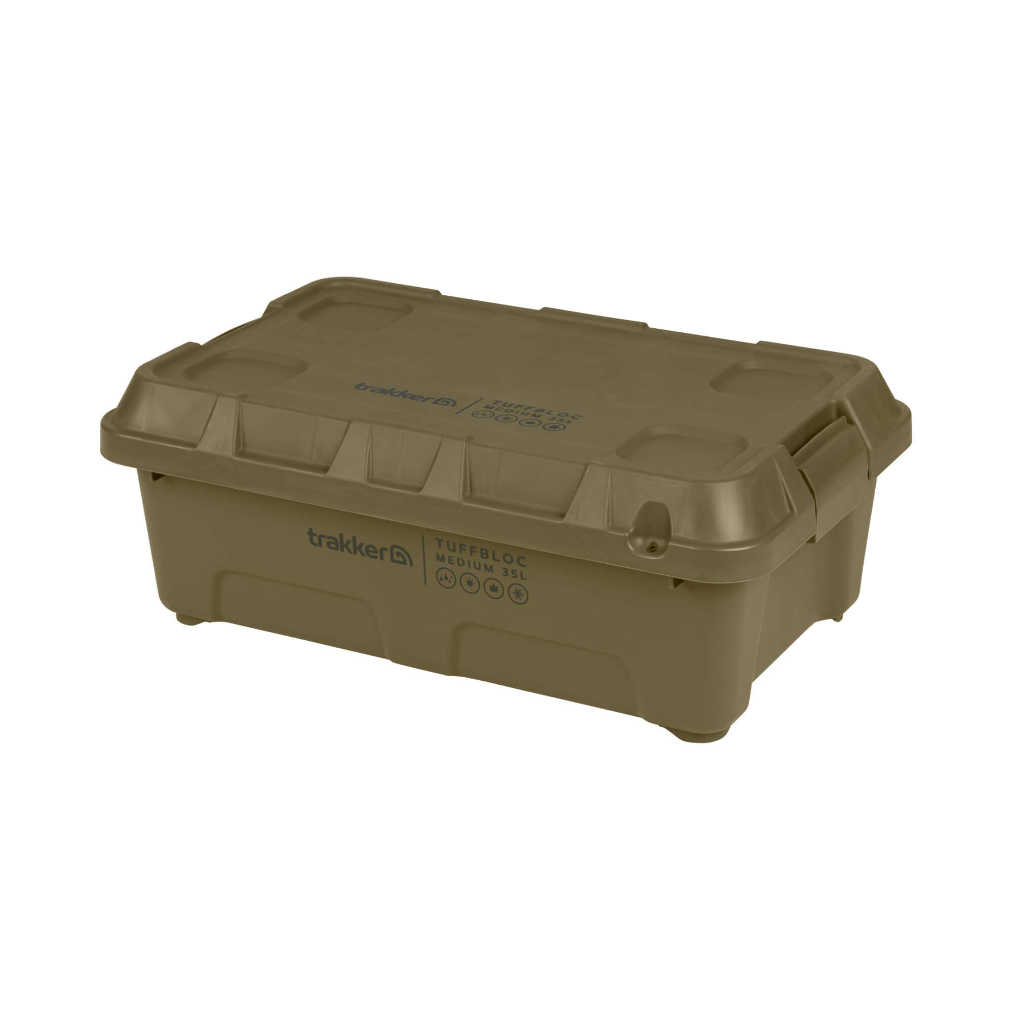 Trakker Tuffbloc Storage Box M Robuste Angelbox zum Karpfenangeln, perfekt für die Organisation wichtiger Ausrüstung und Zubehör.