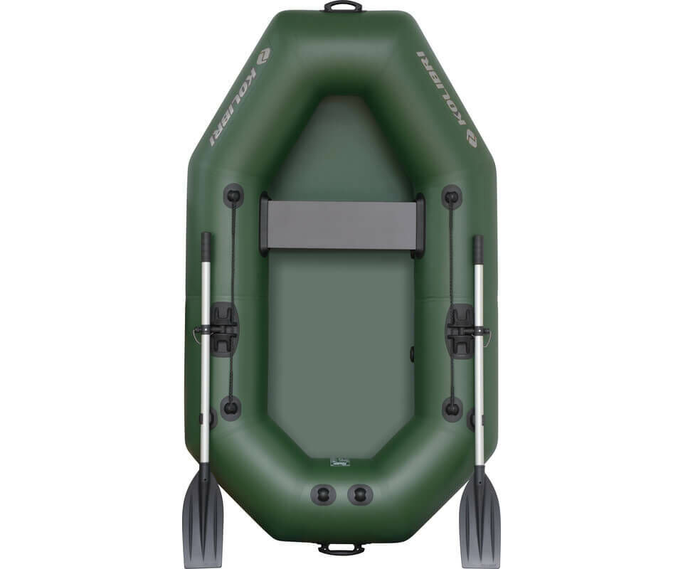 schlauchboot-220cm Odolný nafukovací rybářský člun ideální pro kapraře s pevnými pádly a sedadlem.