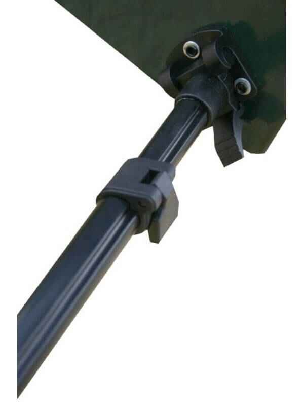 Affix-Bivvy-Table-Alu-Tisch6 Primer plano de un resistente soporte para caña de pescar, esencial para la pesca de carpas.