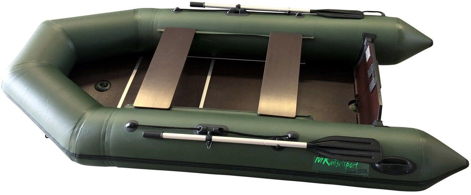 Schlauchboot MK Wavemaster 300 cm mit Luftkiel und Holzboden Robustes aufblasbares Fischerboot, ideal für Karpfenangler, die Stabilität und Komfort suchen.