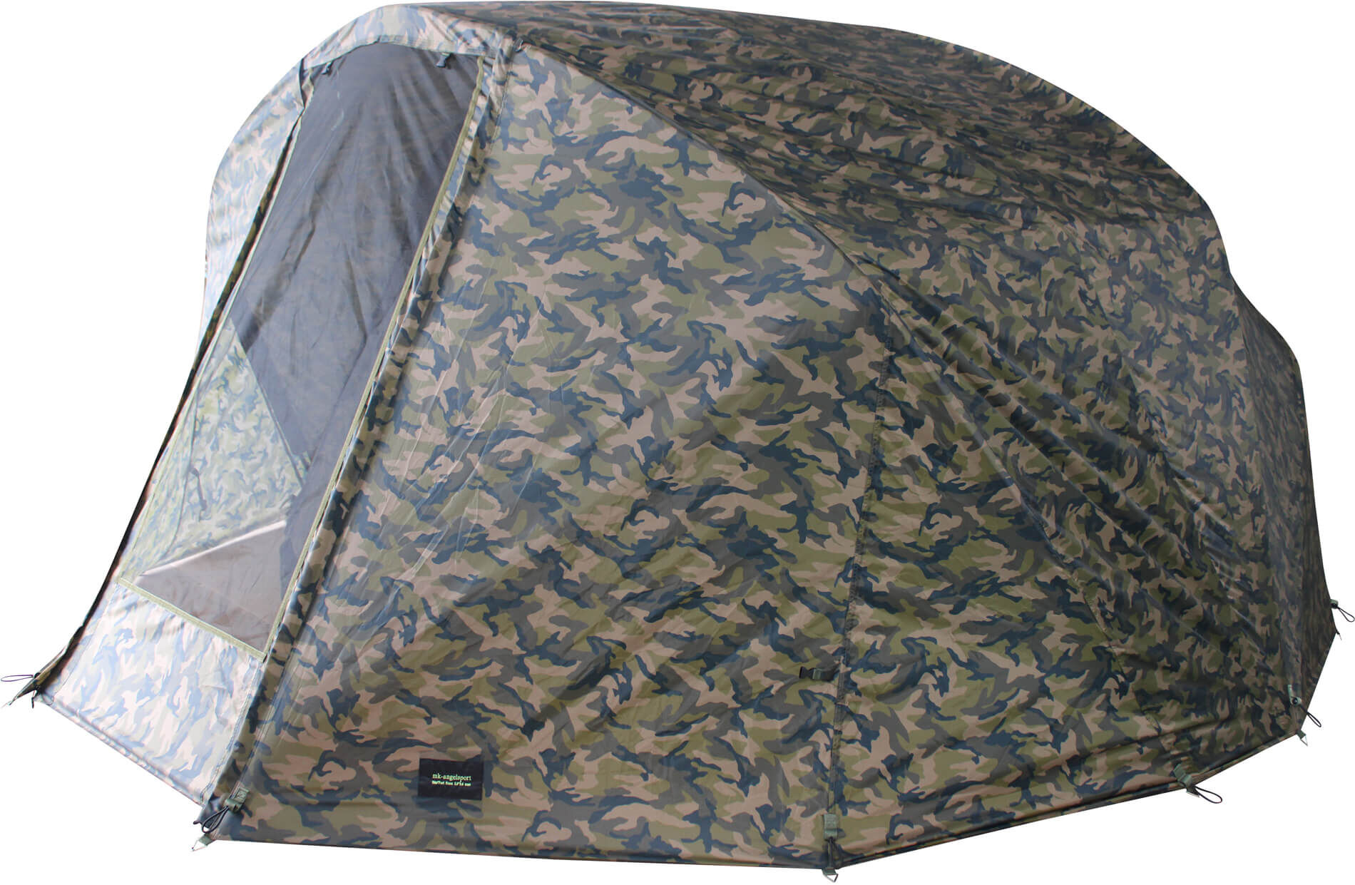 3man-winterskin-camo Maskovací rybářský stan poskytující úkryt pro kapraře při venkovních výletech.